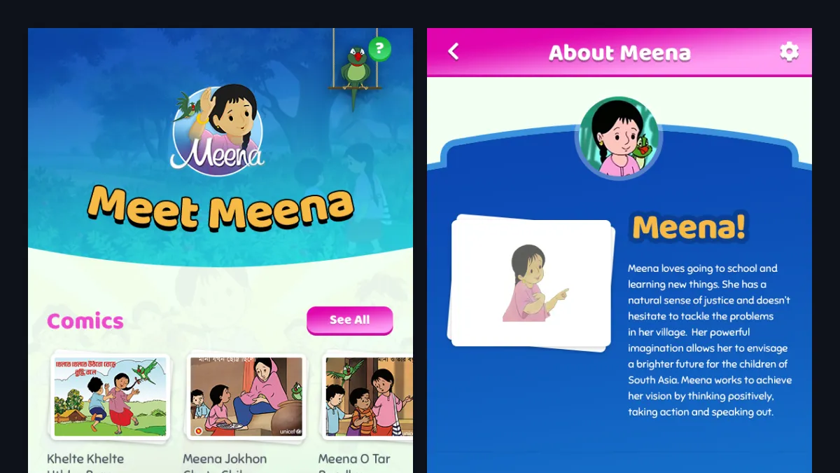 Meena App for Children — Landing Page project