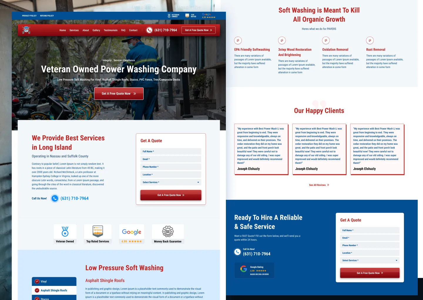 Veteran Owned Power Washing Company Website